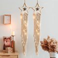 thumbnail image 1 of Tapiz de macramé tejido para colgar en la pared, Moon Dream Catcher para colgar en la pared, boho chic bohemio, decoración del hogar, tejido hecho a mano, decoración de algodón para habitación Scienceny  SH1105-19, 1 of 7