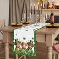thumbnail image 2 of St. Patrick's Day Table Runner, Cute Highland Cow Shamrock Gold Coin Green Washable Cotton Linen Table Runners 48 Inches Long, Dresser Scarf Runner for Nightstand/Coffee/End Tables 13''x48'', 2 of 9