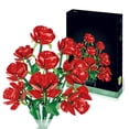 thumbnail image 4 of Juego de bloques de construcción de ramo de flores, exquisito y hermoso ramo de flores en bloque para regalo de San Valentín, nueve rosas, 4 of 12