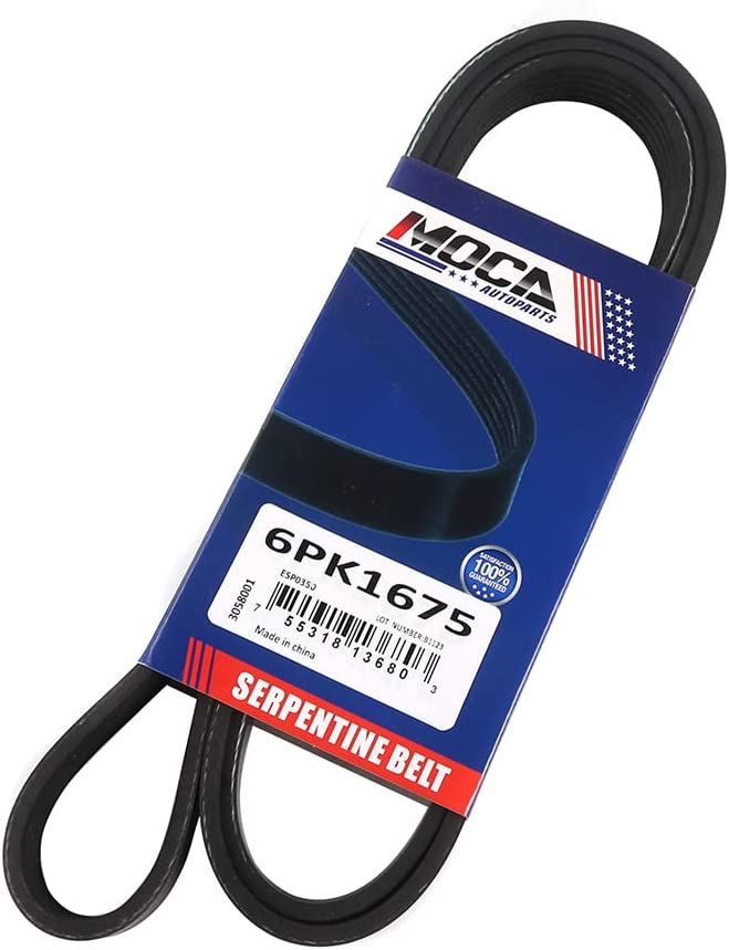MOCA AUTOPARTS 6PK1675 Serpentine Belt for 2019 for Lexus GS300 IS300