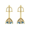 thumbnail image 4 of Clara Pucci 2Ct Synthetic Blue Moissanite Round Cut VVS1 Screw Back Stud 18k Solid hypoallergenic Gold Designer Earrings For April, 4 of 7