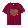 thumbnail image 4 of EnJoCho Kids Short Sleeve T-Shirt 4th of July Patriotic Tees American Flag Tops for Teen Toddler Girls Boys Cute Crewneck Tops, 4 of 5