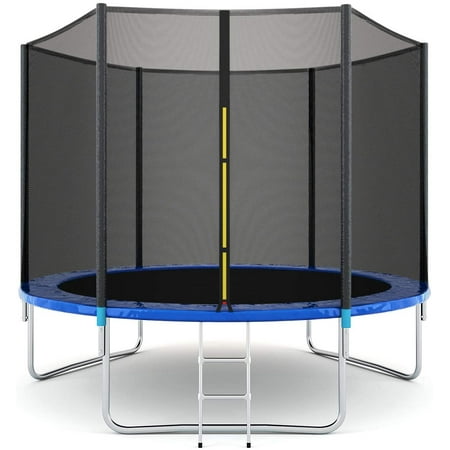 Trampoline for Kids  New Upgraded 8 - Ft Outdoor Trampoline with Safety Enclosure Net  Heavy-Duty Round Trampoline for Indoor or Outdoor Backyard