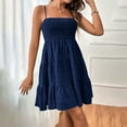 thumbnail image 7 of Women's Sundress Smock Cami Mini Dress Sleeveless Spaghetti Strap Swing A Line Short Dresses Casual Summer Dresses, 7 of 7