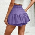 thumbnail image 2 of MIXUE Skirts For Women Summer Solid Color High Waist Stylish Sexy Drawstring Culottes Casual Mini Tennis Skirt Holiday Wear,Purple,XL, 2 of 5