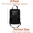 thumbnail image 2 of Trobo Back Seat Organizers And Storage, 2 Pack X-Large Multifunctional Backseat Car Organizer + iPad And Tablet Holder For Kids, Kick Mats Back Seat Protector With 5 Pockets, Travel Accessories, Black, 2 of 7
