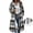 Black, variant on Women's Plaid Cardigan Long Sleeve Open Front Duster Coat with Pockets Lapel Collar Oversized Sweater for Fall Winter