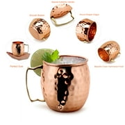 Zap Impex Moscow Mule Copper Mugs Hammered Set of 8 Color: Brown