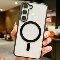 ELEHOLD for Samsung Galaxy S22  MagSafe Case, Magnetic Clear Case for Galaxy S22  / S22 Plus, Hybrid TPU Bumper Shockproof Crystal Clear Anti-Scratch Slim Thin Case Cover 6.6 Inch,Black