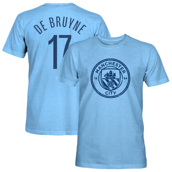 Men's 1863FC Kevin De Bruyne Sky Blue Manchester City Player Name & Number Twisted Tri-Blend Slub T-Shirt