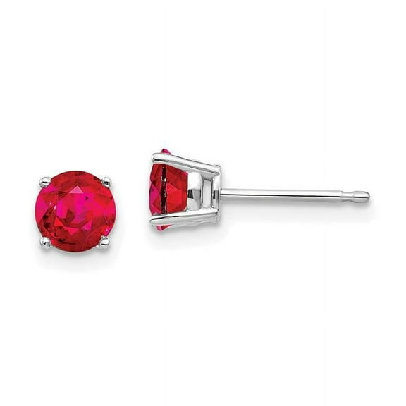 Primal Gold 14 Karat White Gold Ruby Earrings