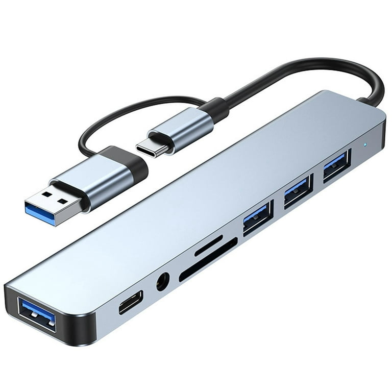 Goldenram USB-C Multiport 8x Adapter: USB3.0 ×3, HDMI, SD + Micro, LAN, &PD  3.0!