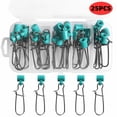 thumbnail image 6 of Fishing Line Sinker Slides 25pcs Heavy Duty Fishing Weight Slider Lock Snaps Stainless Steel Connector Catfishing Rigs Saltwater Freshwater Fishing Grey, 6 of 9