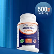 Vitamatic Berberine Supplement 500mg - 60 Vegetable Capsules - Made in The USA - Gluten Free - Non-GMO (2 Bottles)