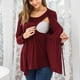 thumbnail image 2 of Mujeres Maternidad Camisas Embarazadas Enfermería Blusa Tops O-Cuello Manga Larga Vendaje Lactancia Materna Odeerbi ODB123182, 2 of 9
