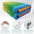 thumbnail image 4 of Twin XL Quilt Set 68''x98'', Colorful Striped Ombre Lightweight Bedspread Coverlet Set with 2 Pillow Shams, Rainbow Stripes Modern Abstract Art Breathable All Season Quilt Bedding for Dorm/Guest Room, 4 of 9