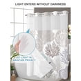 thumbnail image 4 of No Hook Cloth Fabric Shower Curtain with Snap in Liner, Gray Shell Coral Waterproof Shower Curtains Set with See Through Top Window, Coastal Summer Beach Nautical Ocean Bath Curtains Shower 36"x72", 4 of 6