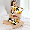 thumbnail image 5 of Disketp Cow Print Sunflower Satin Pillowcase For Hair And Skin - Satin Pillow Cases Standard Size 20x30 Inches With Zipper,Gifts For Women Men, 5 of 8