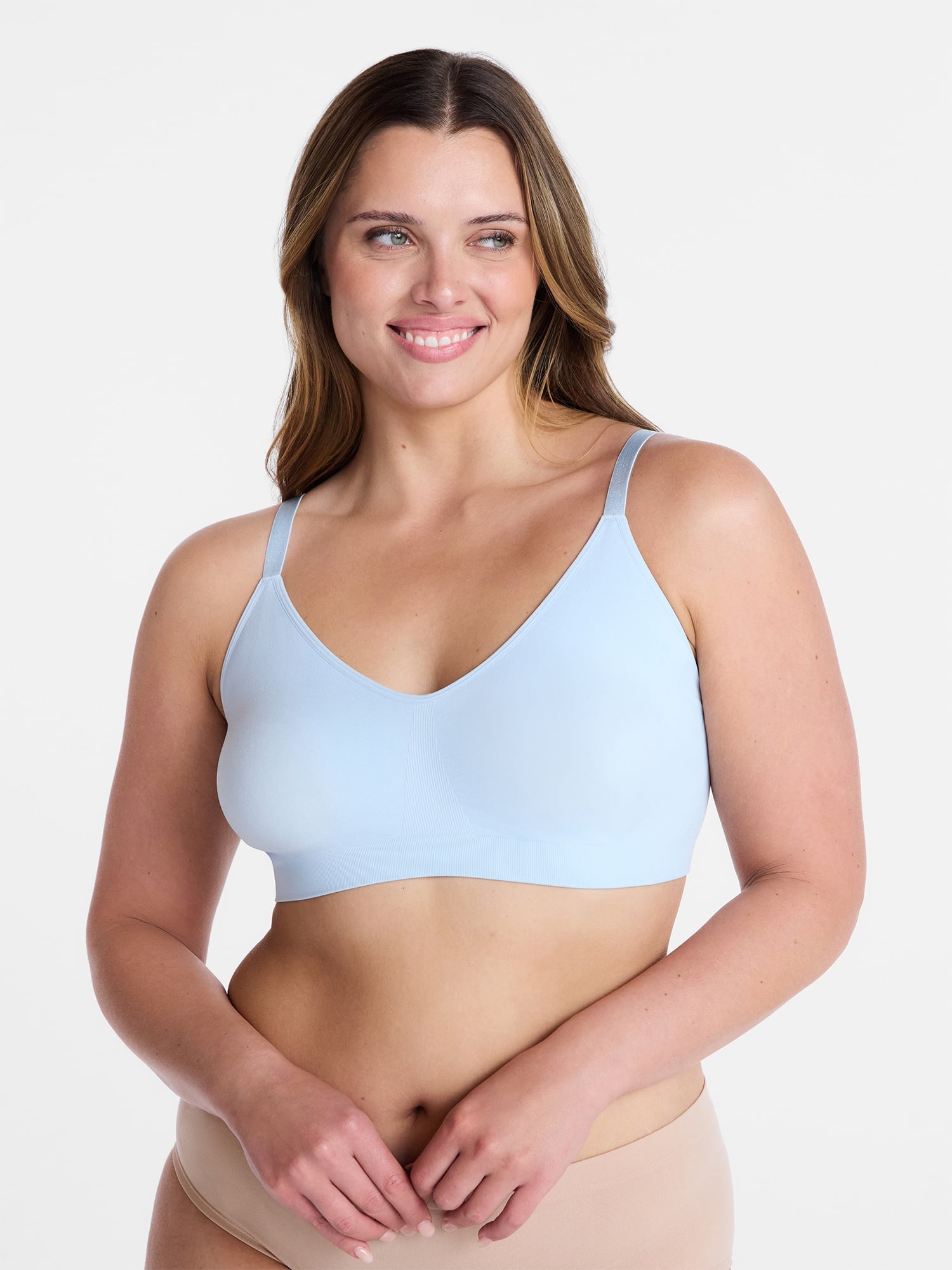 Joyspun Women’s Seamless Plunge Pullover Bralette, Sizes S-XXXL