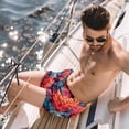 thumbnail image 2 of luoweisi Men's Beach Shorts Quick Dry Swim Trunks with Mesh Lining Coral M, 2 of 5