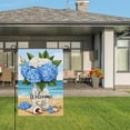 thumbnail image 3 of AMHNF Coastal Hydrangea Welcome Linen Garden Flag for Spring Summer Home Outdoor Garden Yard Door Decor 12x18 inch, 3 of 5
