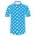 thumbnail image 1 of INSPIRE CHIC Camisa de lunares de verano para hombre, camisas hawaianas con patrón de manga corta y botones Azul M, 1 of 6