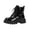 Black, variant on EKVAHL Women's Lace‑Up Platform Ankle Booties, Side Zipper Faux Leather Boots, Lug Sole Fashion Boots For Winter Street Outing Black