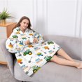 thumbnail image 5 of Oversized Wearable Blanket Hoodie,Cartoon Tractors Wheelbarrows White Pattern Sherpa Blanket Hoodie with Super Pockets,Super Warm Fuzzy Pullover for Women & Men, 5 of 6
