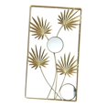 thumbnail image 2 of Arte de la decoración de la pared de metal Obra de arte enmarcada con luces, espejo de pared Escultura de pared de metal decorativa para sala de Estilo A, 2 of 9