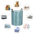 thumbnail image 4 of Fotbe Turquoise Wooden1 Cesto de Ropa con Asas, Cesto Impermeable de Gran Capacidad, Bolsa de Lavado para Dormitorio, Cesto de Ropa con Ruedas y Asas-Small, 4 of 6