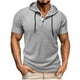 thumbnail image 2 of pstuiky camiseta de hombre, Camiseta informal de manga corta con cuello redondo y botones de color liso para hombre camisas casuales para hombre s, 2 of 8