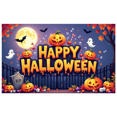 thumbnail image 1 of Pumpkin Design Halloween Banner Decorative Ghost Design Fall Theme for Party Decoration Halloween Decor Spooky Event Indoor Celebration, 1 of 5
