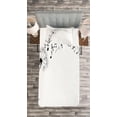 thumbnail image 3 of Ambesonne Music Quilted Bedspread Set 2 Pcs, Meadow Dandelions Floral, Twin Size, Black White, 3 of 3