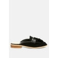 thumbnail image 2 of EDMANDA Tassle Detail Leather Mules in Black, 2 of 8