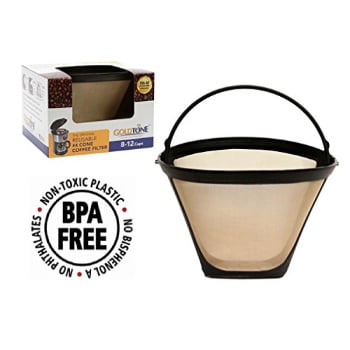 GoldTone Brand Reusile #4 Cone replaces your Ninja Coffee Filter for Ninja Coffee Bar Brewer - BPA Free - Made in