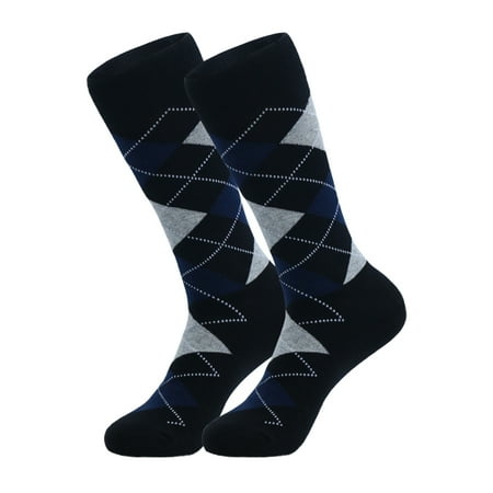 

Kripyery 1 Pair Mid Calf Socks Striped Thickened Non-slip Comfortable Stretchy Cold Resistant Cotton Autumn Winter Men Business Socks for Everyday Life