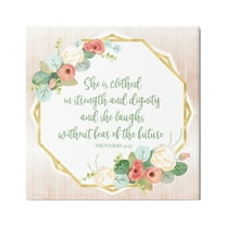 Stupell Industries Floral Bible Verse Phrase Religious Painting Gallery Wrapped Canvas Print Wall Art, 17 x 17