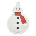 thumbnail image 3 of Contemporary Home Living Set of 3 Red and White Snowman Decorative Potholder and Dish Towel, 28", 3 of 11