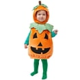 thumbnail image 6 of Joyfy Halloween Pumpkin Costume for Toddler, Pumpkin Costume with Plush Green Leaves, Halloween Party Dress up Costume 3-4 Yrs, 6 of 11