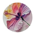 thumbnail image 4 of HAOXIT Flower Tablecloth, Hibiscus Flower in Pastel Abstract Colorful Romantic Petal Pattern Artwork Print, Round Table Cover for Dining Room Kitchen Decor, 4 of 8
