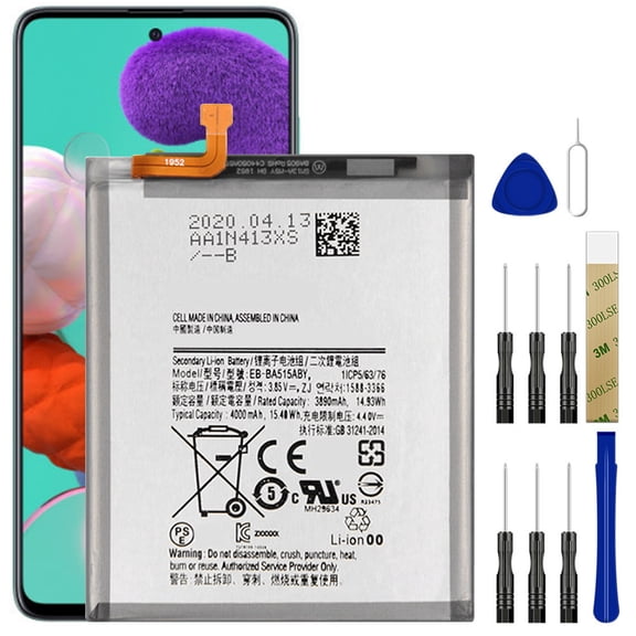 Replacement Battery EB-BA515ABY EB-BA515ABE For TracFone Samsung Galaxy A51 SM-S515DL Tool