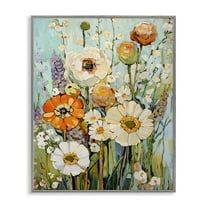 Stupell Industries Woodland Inspiration Florals Floral Painting Gray Framed Art Print Wall Art, 11 x 14