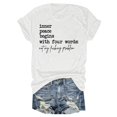 thumbnail image 1 of iTNHFP Womens Summer Clothes Women With Four Words Lettering Printed Right Shoulder Round Neck Short Sleeve T Shirt Top, 1 of 3