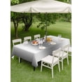 thumbnail image 5 of 52x70 Inch Outdoor Tablecloth with Umbrella Hole Zipper Rectangle Grey White Rectangular Tablecloths Outside Waterproof Gray Farmhouse Modern Rustic Patio Table Cloth Cover for Picnic Party, 5 of 8