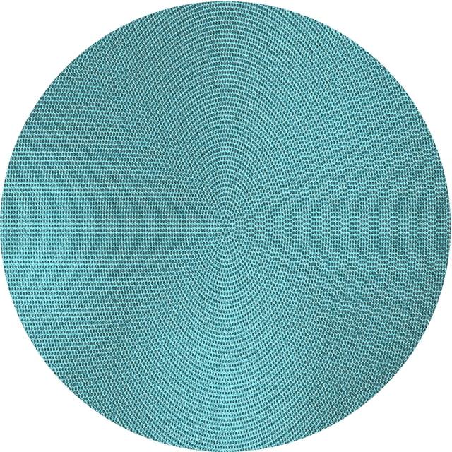 Ahgly Company Tapis Rond Lavable en Machine Intérieur Transitionnel Turquoise Bleu Vif, 3 Pieds Rond