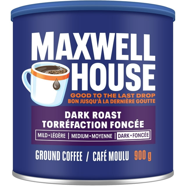 Maxwell House Dark Roast Ground Coffee, 900 g Canister