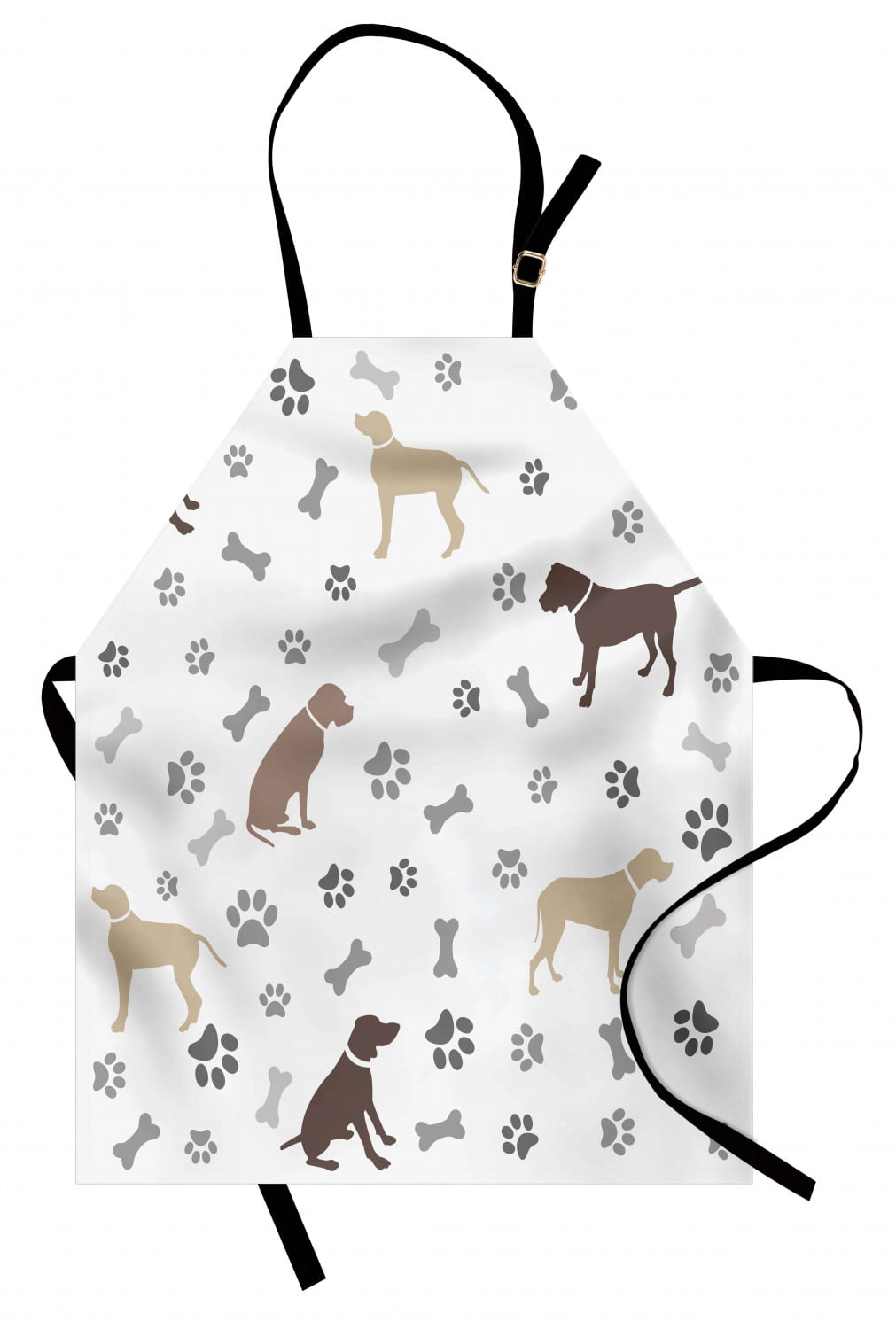 Dog Lover Apron Paw Print Bones and Dog Silhouettes American Foxhound ...