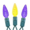 thumbnail image 4 of Novelty Lights 70 Light C6 LED Christmas Mini Light Set, Commercial Grade Outdoor String Lights, Purple/Yellow, Green Wire, 24 Feet, 4 of 8