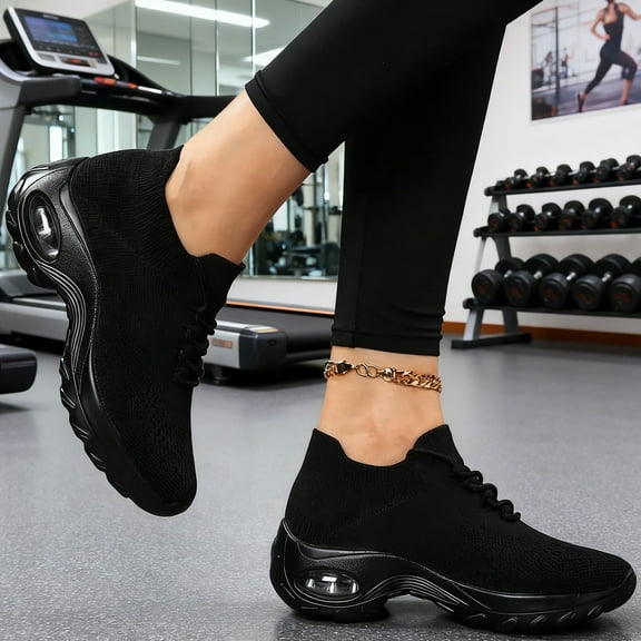 Women's Walking Shoes Sock Sneakers - Mesh Air Cushion Lady Girls Modern Jazz Dance Easy Shoes Platform Loafers