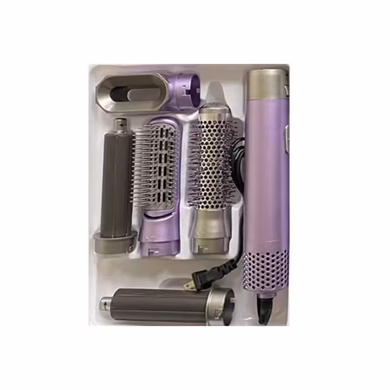 thumbnail image 1 of 2024 New Multi-function 5-in-1 Hair Dryer Brush w/ Gray Pink Pink Hot Air Comb Automatic Curling Wand Blow Dryer Brush, 1 of 5